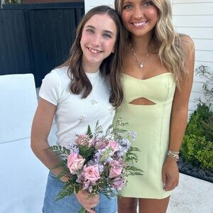 Astr the label green/yellow mini dress